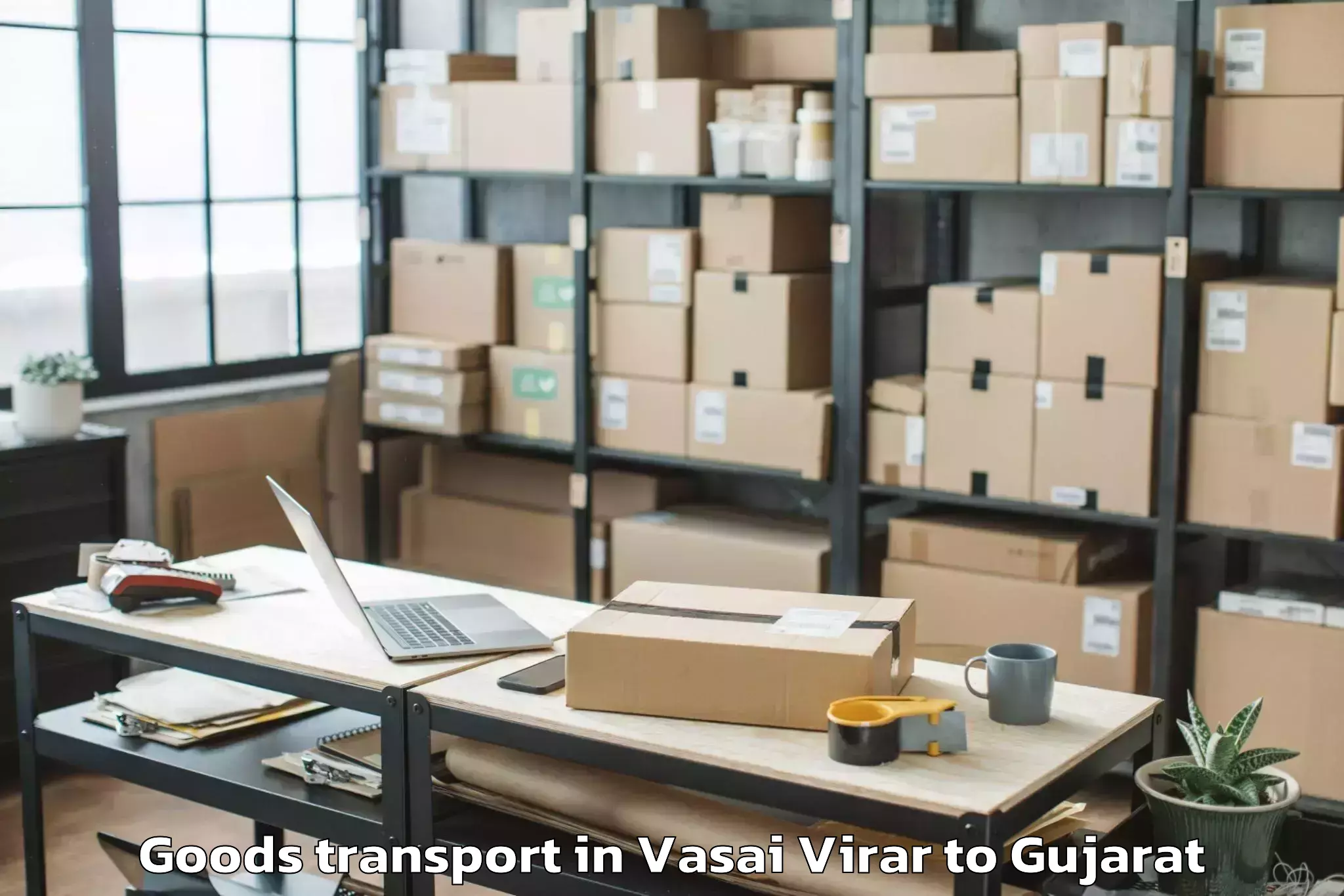 Efficient Vasai Virar to Waghai Goods Transport